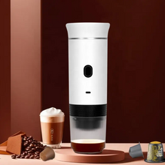 Hordozható eszpresszógép – őrölt kávéval, Nespresso és Dolce Gusto kapszulákkal is használható, forró és hideg vízzel egyaránt működik, USB-C töltéssel